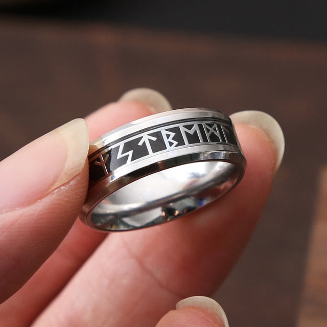 Black Viking Rune Ring