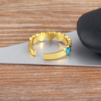 6 Hearts Ring for Women, Gold Band