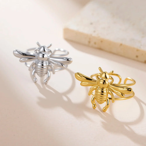 Bee ring for women, gold