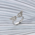 Angel wing ring with rhinestones