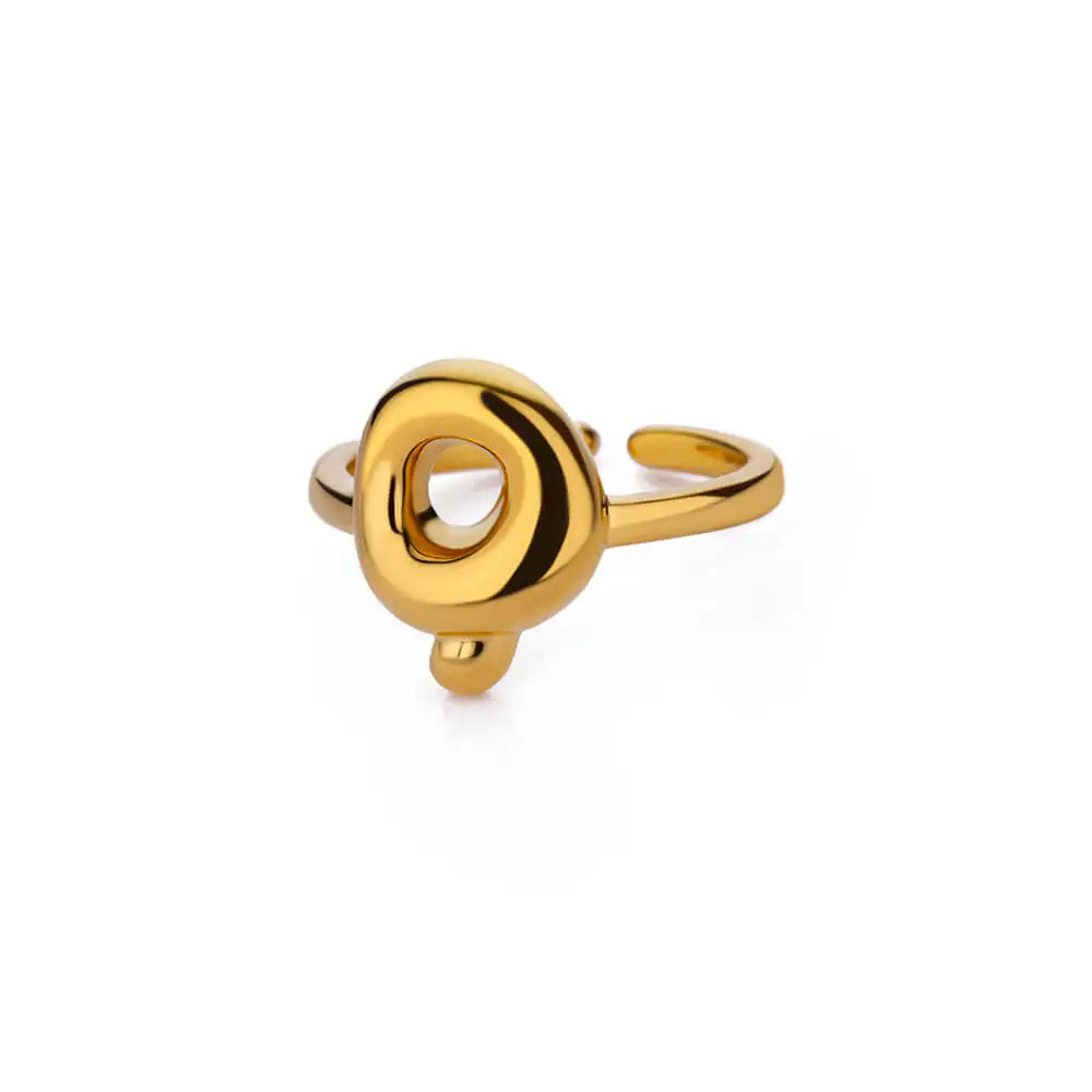 Custom adjustable ring with initial q
