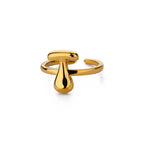 Custom adjustable ring with initial t