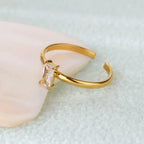 Adjustable ring with rectangular November birthstone