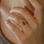 Adjustable ring with rectangular November birthstone