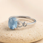 Adjustable Ring "Sea Crystal" in Aquamarine 