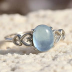 Adjustable Ring "Sea Crystal" in Aquamarine 