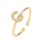 Personalized adjustable ring with initial g