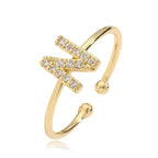 Personalized adjustable ring with initial n
