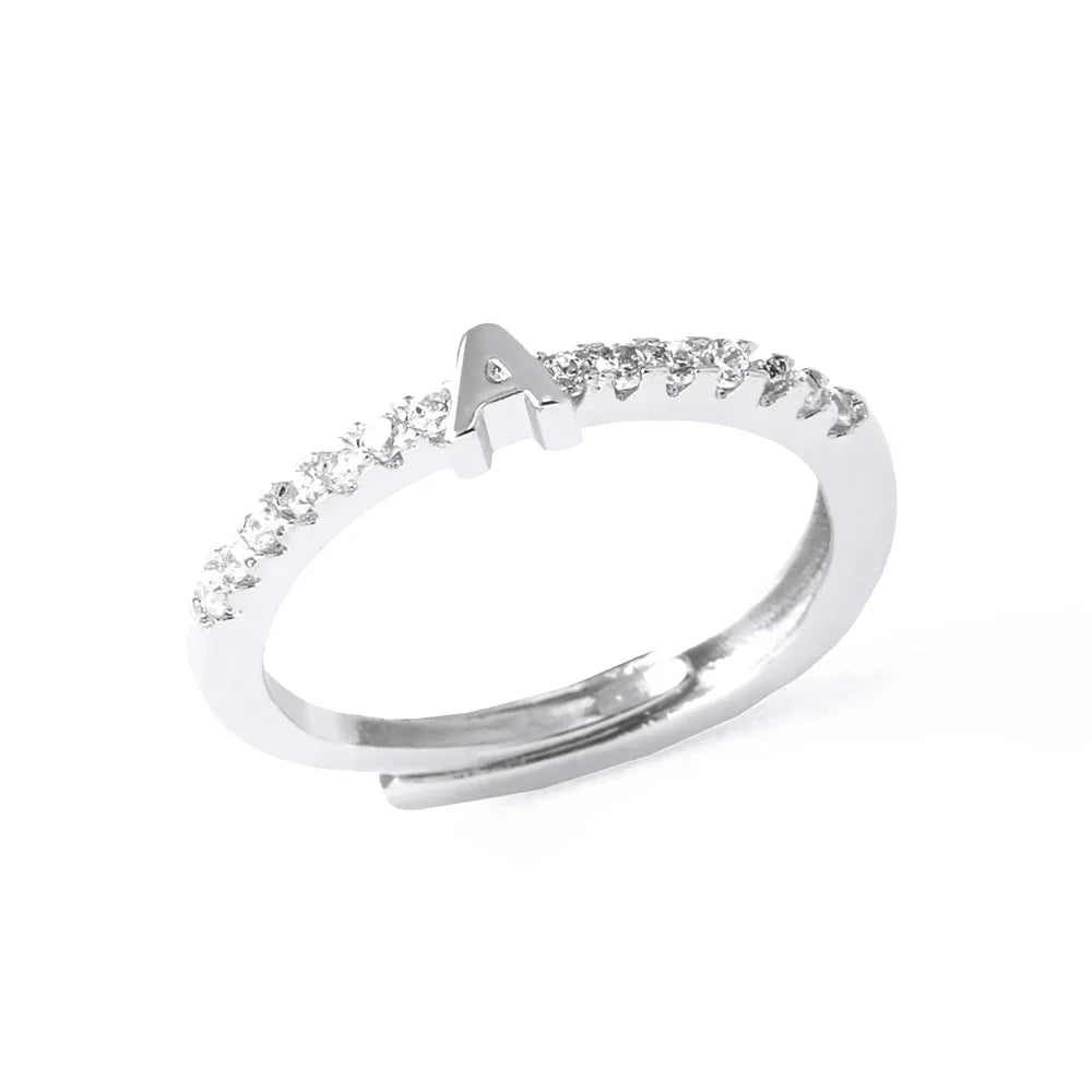 Adjustable women's ring with initial - letter