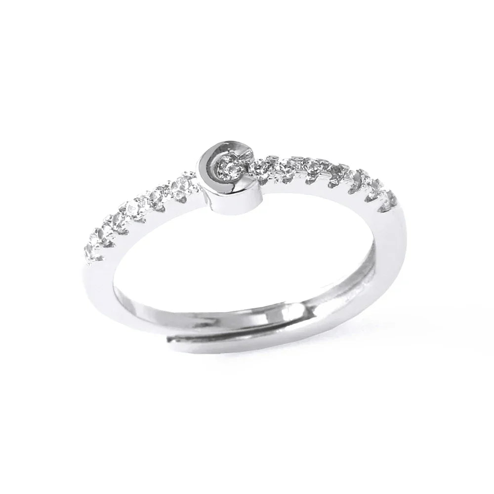 Adjustable women's ring with initial - letter