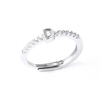 Adjustable women's ring with initial - letter