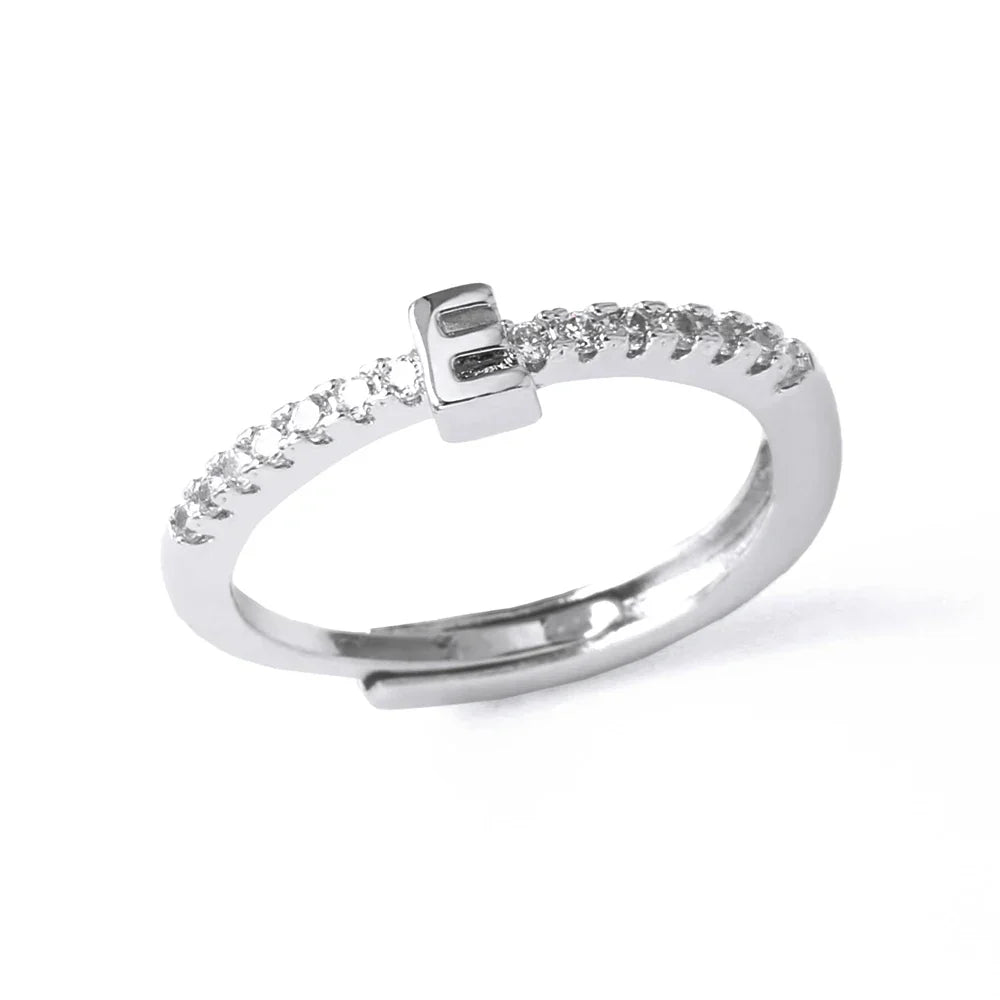 Adjustable women's ring with initial - letter