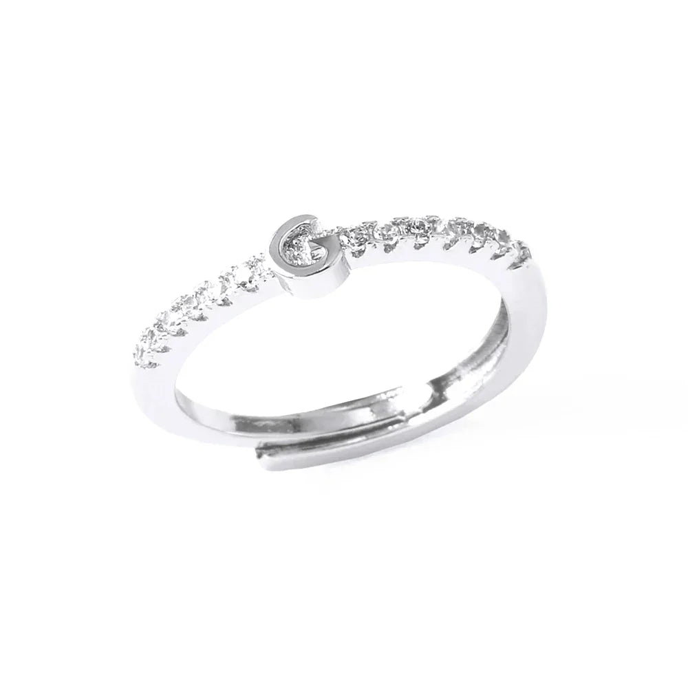 Adjustable women's ring with initial - letter