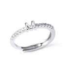 Adjustable women's ring with initial - letter