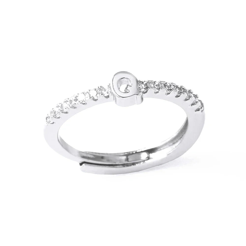 Adjustable women's ring with initial - letter