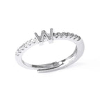 Adjustable women's ring with initial - letter