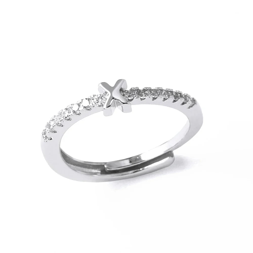 Adjustable women's ring with initial - letter