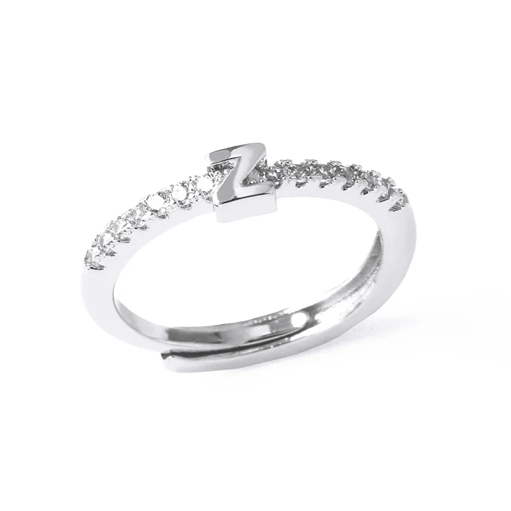 Adjustable women's ring with initial - letter