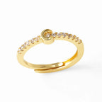 Adjustable women's ring with initial - letter