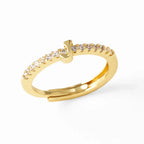Adjustable women's ring with initial - letter