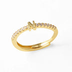 Adjustable women's ring with initial - letter