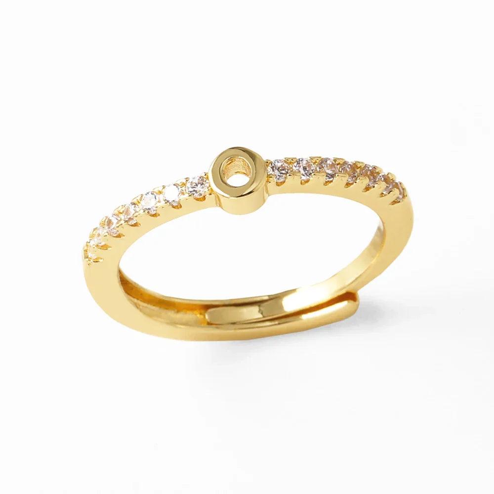 Adjustable women's ring with initial - letter