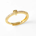 Adjustable women's ring with initial - letter