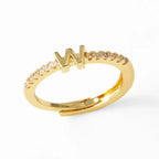 Adjustable women's ring with initial - letter