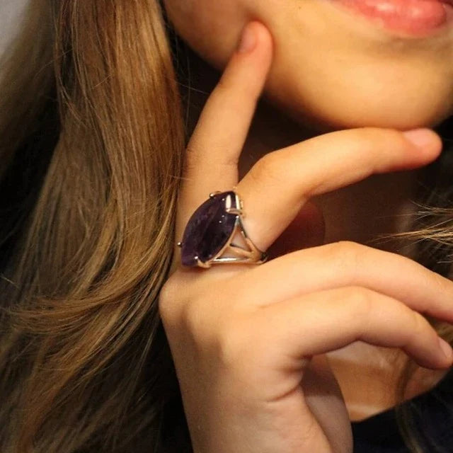 Amethyst Silver Ring for Women