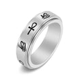Egyptian Pattern Spinner Anti-Stress Band Ring silver