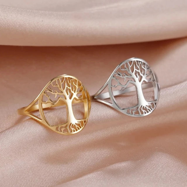 Tree of Life Ring for Women Gold and Silver