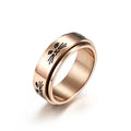 Rotating Anti-Stress Cats Band Ring in Rose Gold