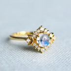 Moonstone Rhinestone Band Ring