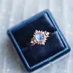 Moonstone Rhinestone Band Ring