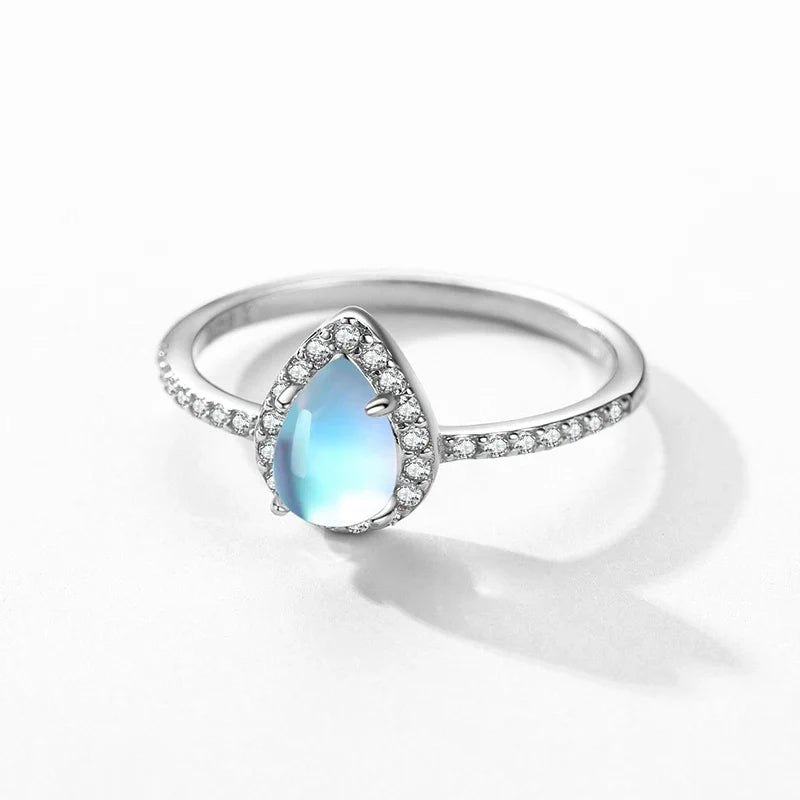 Moonstone Zircon Band Ring