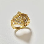 Christian Jesus Ring with Rhinestones