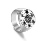 Metatron's Cube Ring silver a