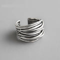 Ethnic-Style Women’s Band Ring silver