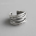 Ethnic-Style Women’s Band Ring silver