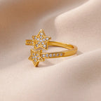 Double Star Zircon Ring in Gold