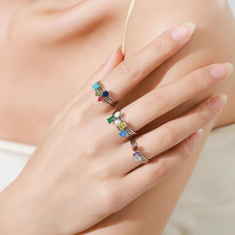 Colored Zircon Ring Birthstone