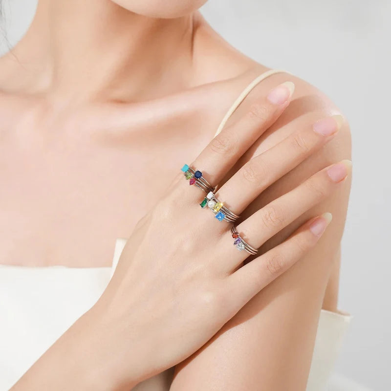 Colored Zircon Ring Birthstone