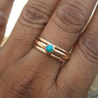Ethnic Band Ring with Turquoise Stone in gold