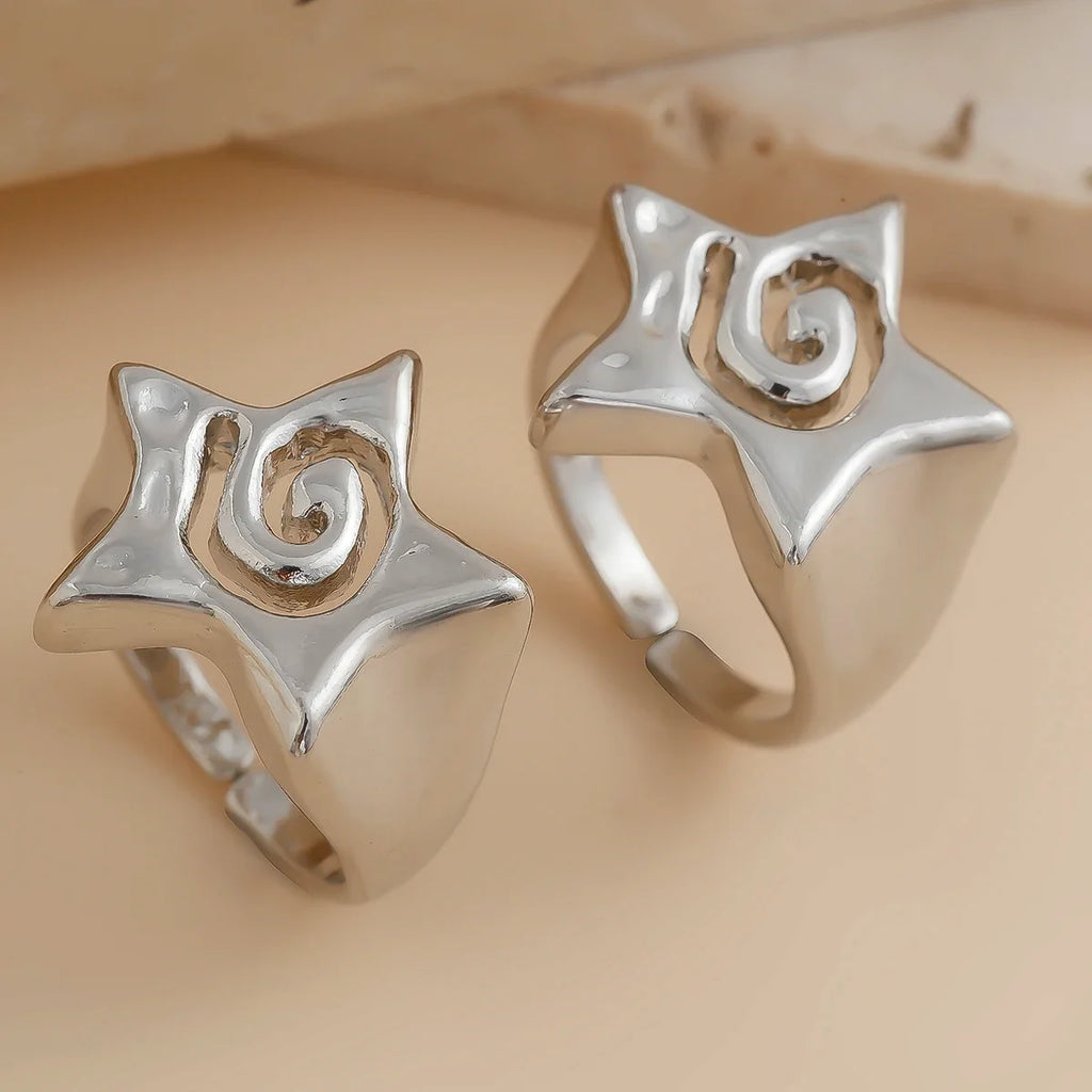 Pentagonal Star Ring in Silver