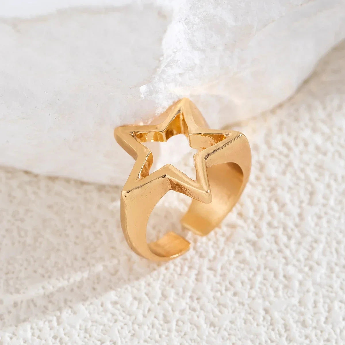 Star Band Ring for Women in gold