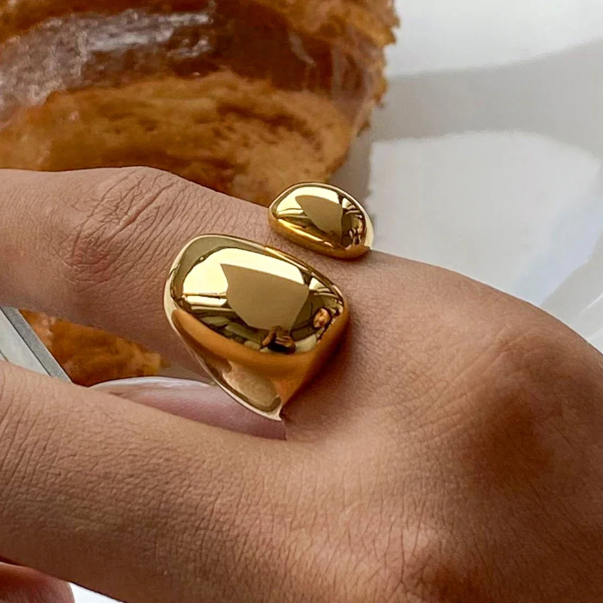 Double Teardrop Ring