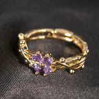Thin Flower Zircon Ring