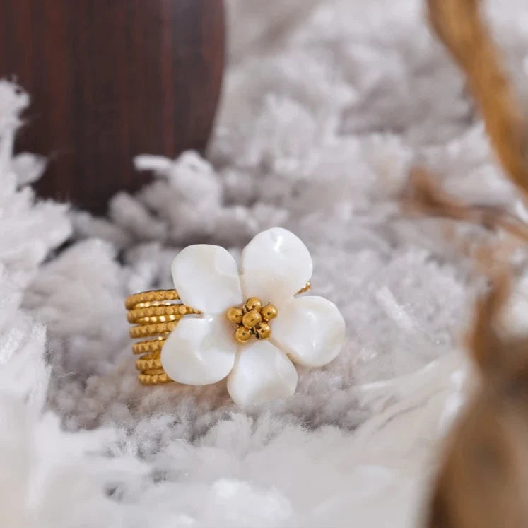 White Flower Ring