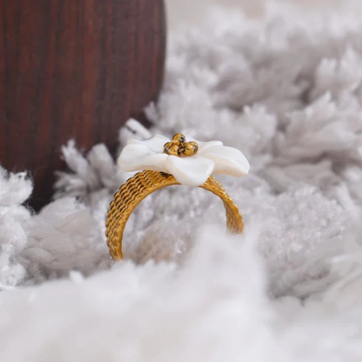 White Flower Ring