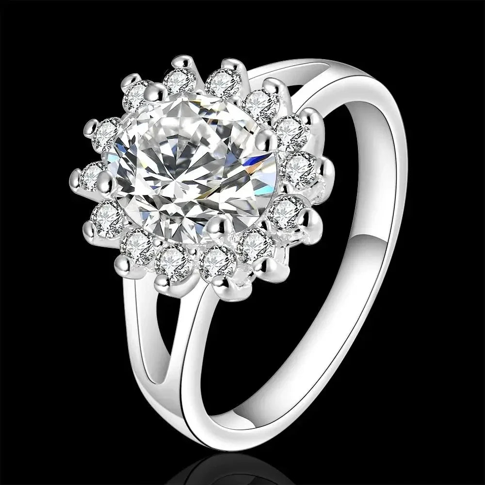 Crystal Flower Band Ring
